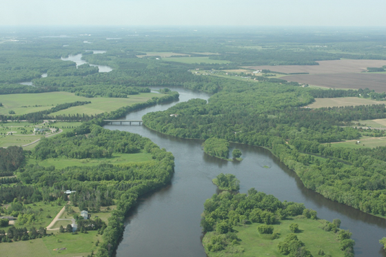 River, forest, and working lands within the Camp Ripley Sentinel Landscape