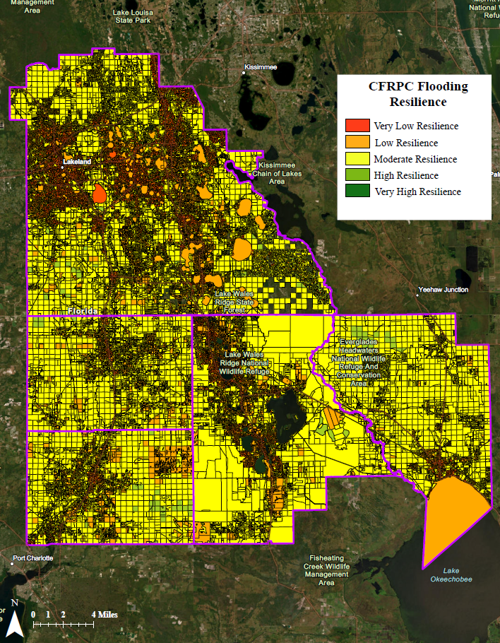 Flood Resilience map for the Avon Park Air Force Range Sentinel Landscape