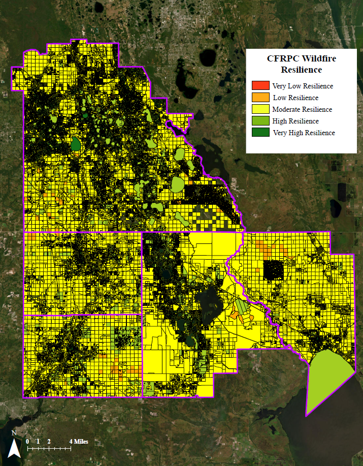 Wildfire Resilience map for the Avon Park Air Force Range Sentinel Landscape